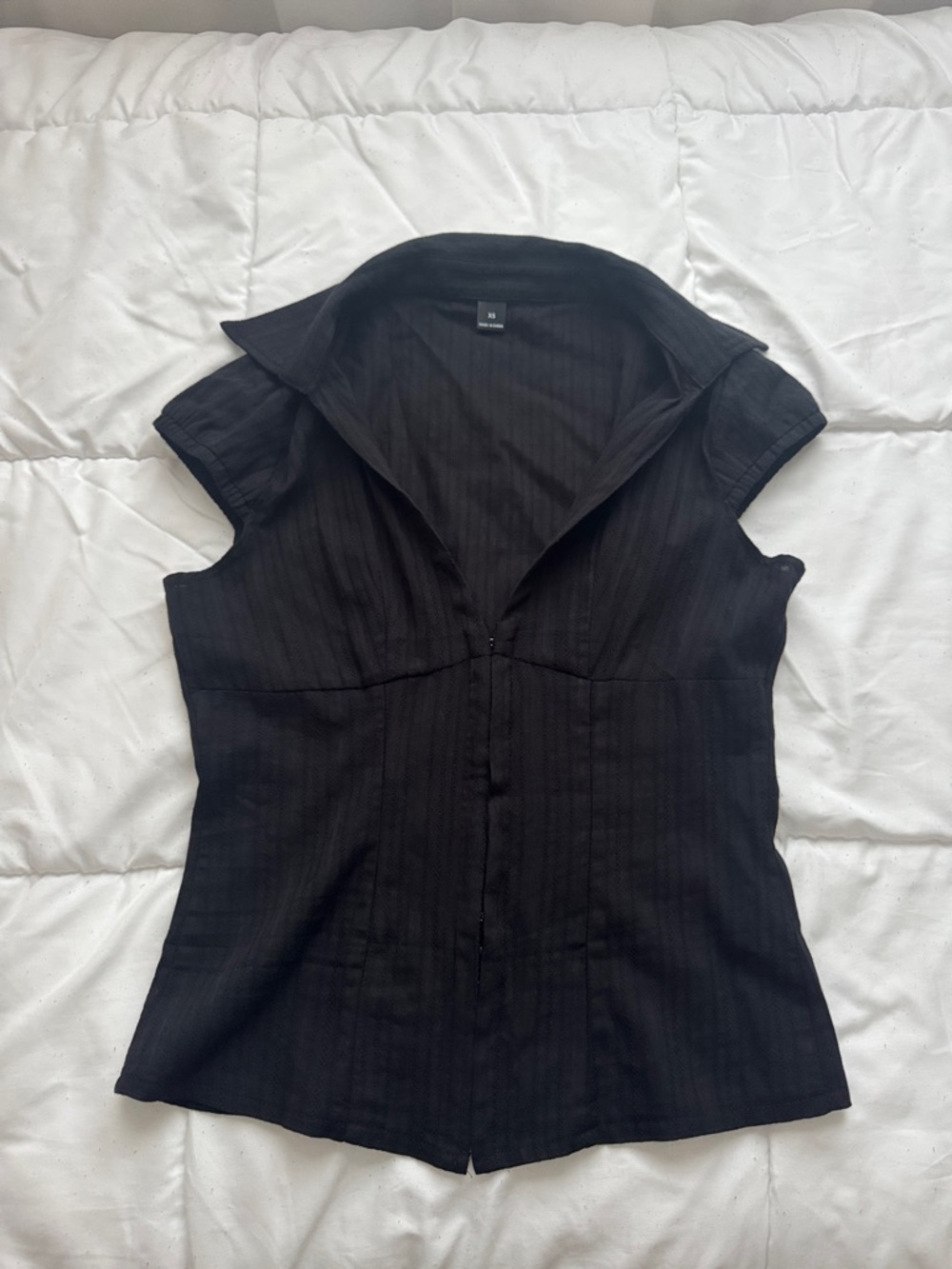 Buisness Black Women’s Collared Zip-Front Top